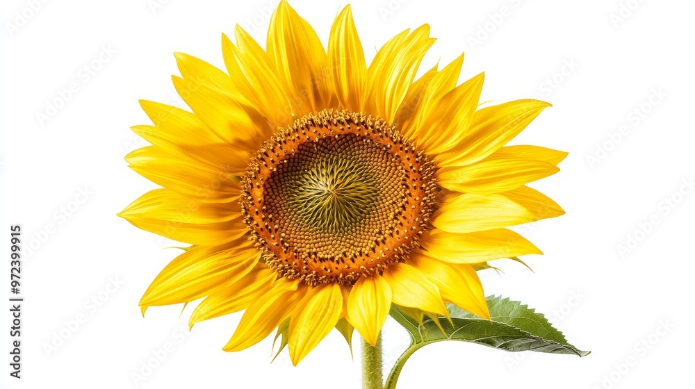 Blooming Sunflower Isolated on White Background Blooming Sunflower Isolated on White Background
