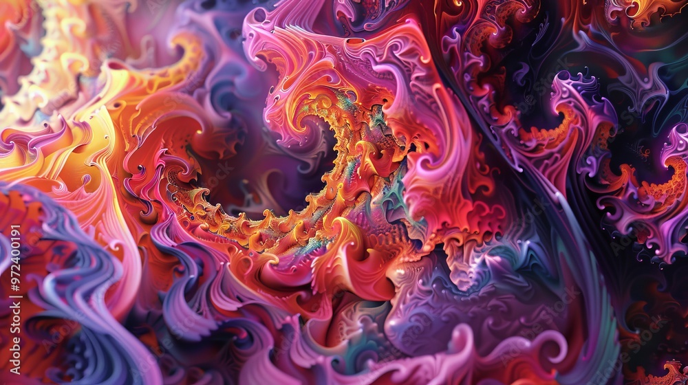 Intricate Abstract Digital Art with Glowing Patterns in Vibrant Colors. Intricate Abstract Digital Art with Glowing Patterns in Vibrant Colors.