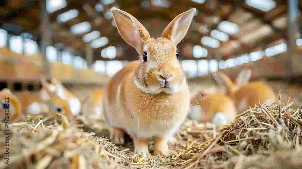 Bright and airy indoor rabbit farming content rabbits thriving in a ...
