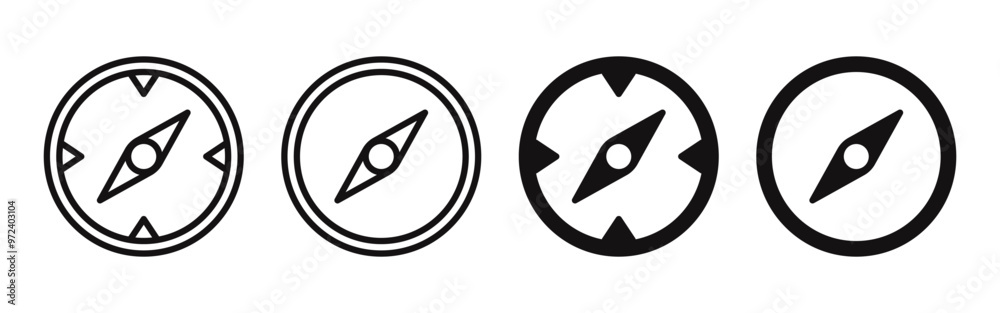 Compass simple icon set. Compass symbol set for apps and websites. Vector illustration. Compass simple icon set. Compass symbol set for apps and websites. Vector illustration.