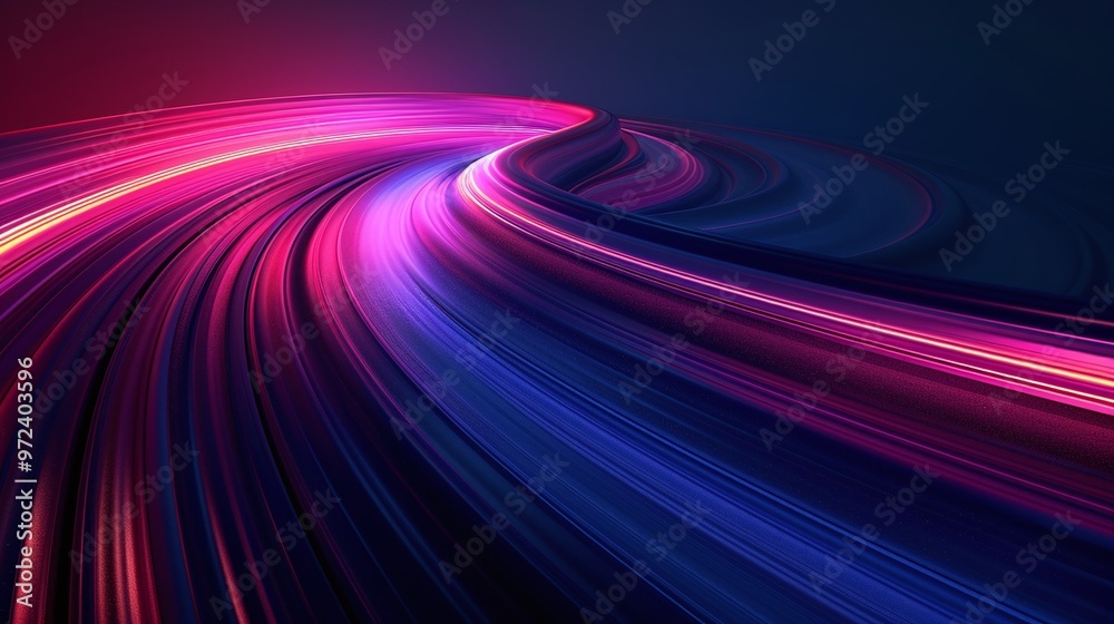 Vibrant abstract background featuring flowing neon light trails in pink and blue hues, creating a dynamic and modern visual effect. Product presentation background. Vibrant abstract background featuring flowing neon light trails in pink and blue hues, creating a dynamic and modern visual effect. Product presentation background.