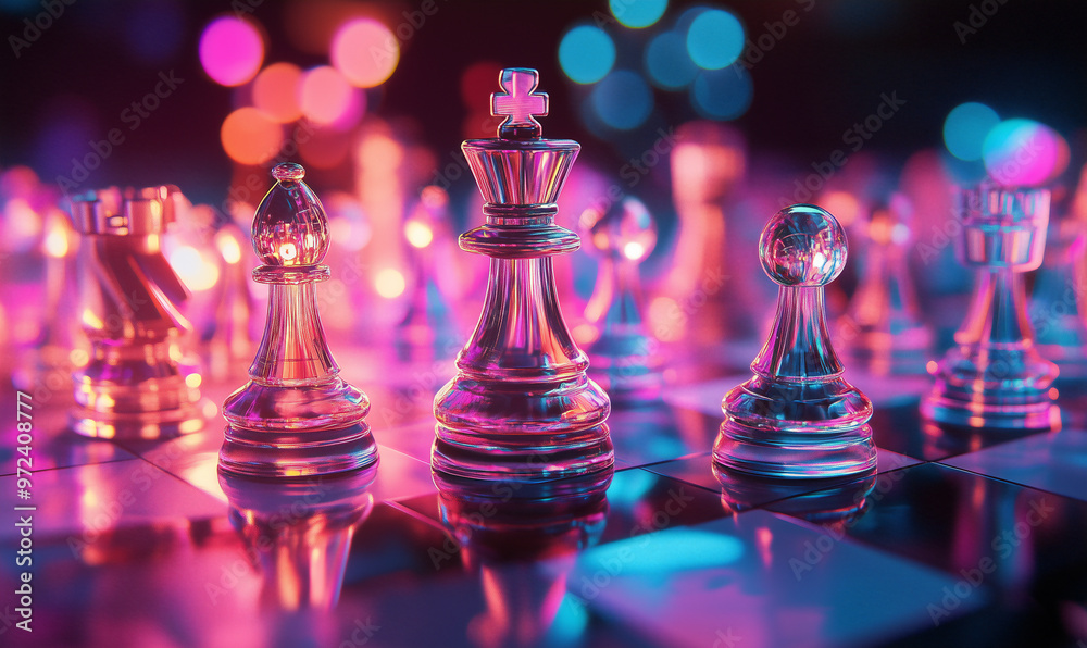glass chess pieces on black, chess visuals glass chess pieces on black, chess visuals