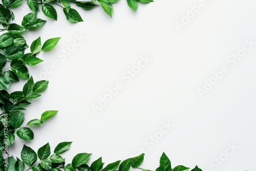 Green Leaf Arrow Design in Minimalist Eco-Friendly Style Background.