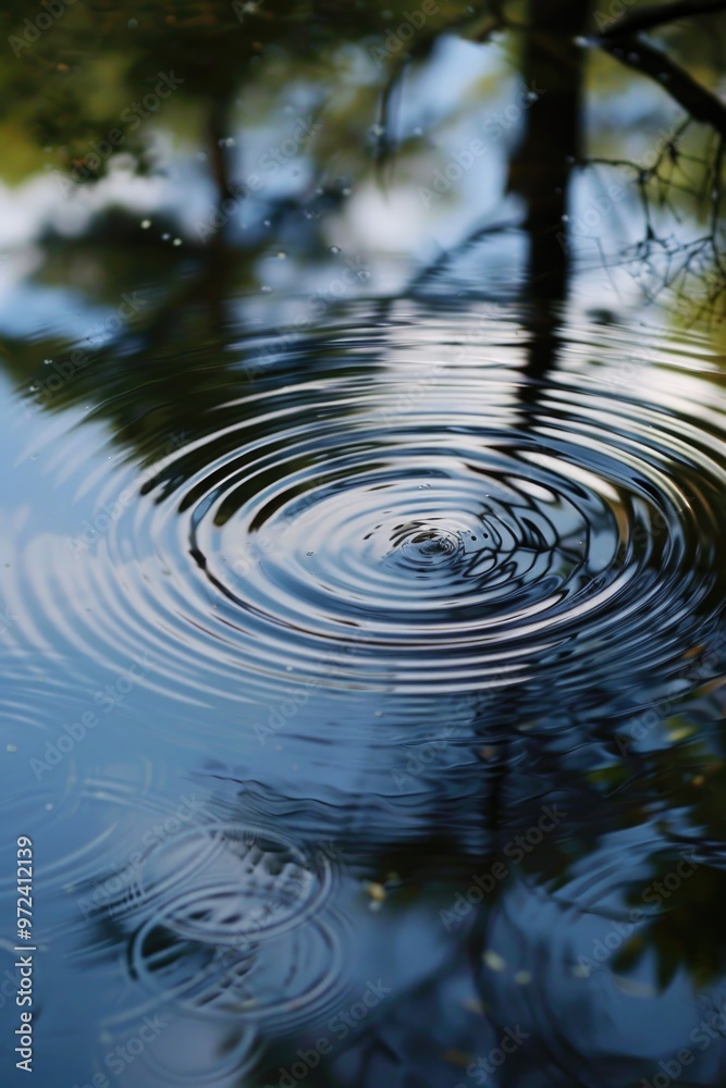 Tranquil Forest Stream with Ripples and Autumn Leaves Tranquil Forest Stream with Ripples and Autumn Leaves