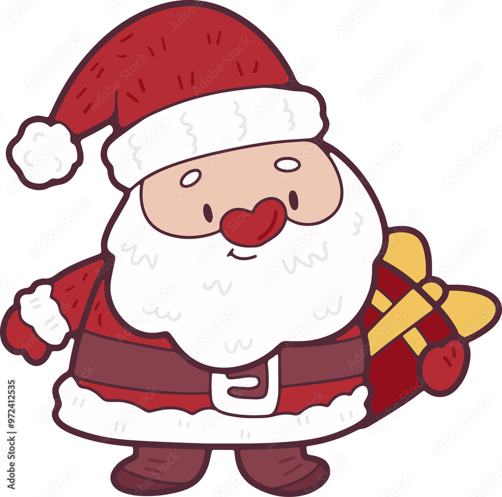 Christmas, Cute Santa, Hand Drawn, Illustration, Greeting Card Christmas, Cute Santa, Hand Drawn, Illustration, Greeting Card