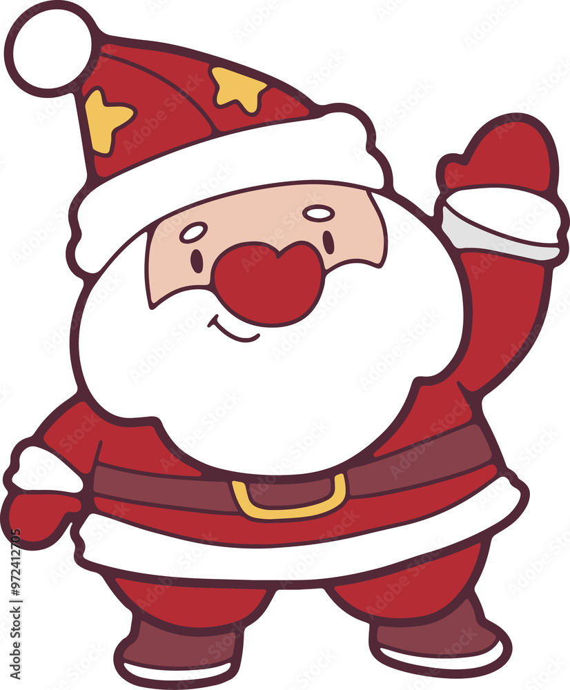 Christmas, Cute Santa, Hand Drawn, Illustration, Greeting Card Christmas, Cute Santa, Hand Drawn, Illustration, Greeting Card