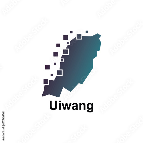 Map of Uiwang - location on South Korea, design with digital pixel modern simple logo template vectorMap of - location on South Korea, design with digital pixel modern simple logo template vector photo