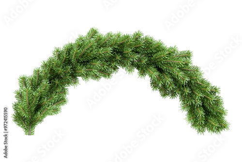 Christmas tree  garland isolated on white background