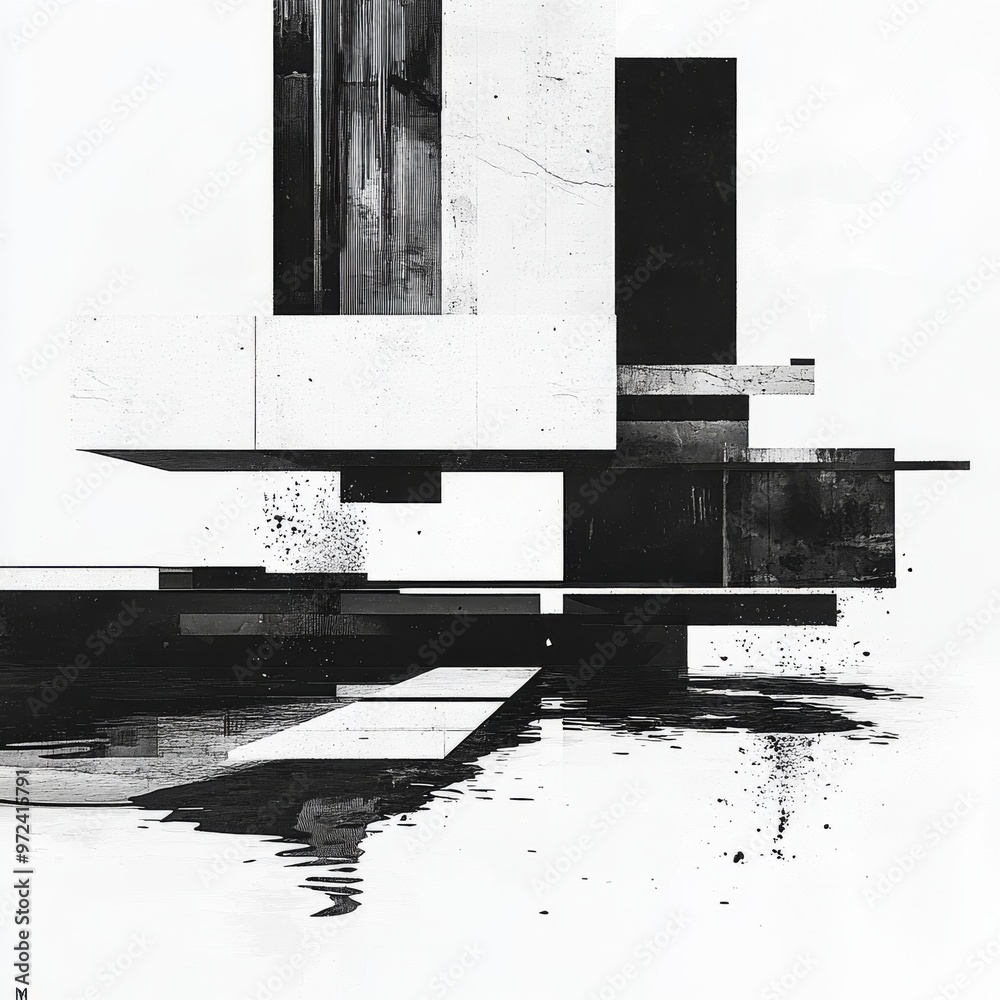 Fototapeta premium Flat Design Illustration of Raw Materials in Black and White Theme.