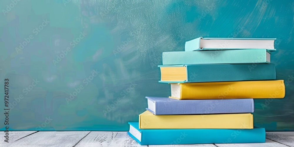 A Stack of Brightly Colored Books for an Educational Context - Emphasizing the Importance of Learning with Space for Writing and Notes.