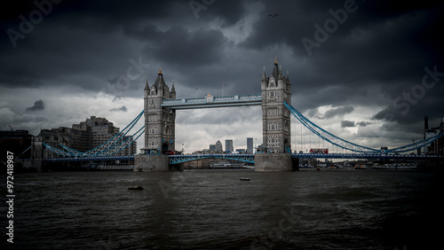 The Tower Bridge in London at night photo