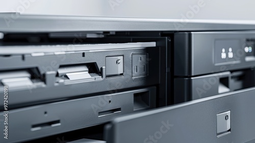 Printer: A versatile laser printer with capabilities for printing, scanning, and copying, offering wireless connectivity for enhanced convenience. 