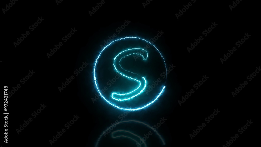 Abstract Neon Font Illustration Background.
