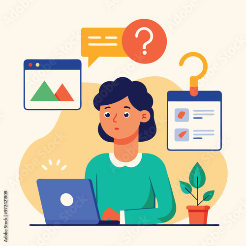 2d vector illustration colorful social media boost, influence blogger E-marketer illustration