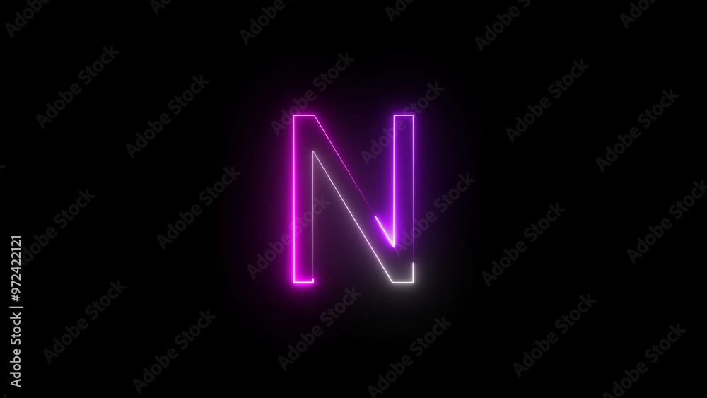 Neon Glowing Letter Illustration Background. Neon Glowing Letter Illustration Background.