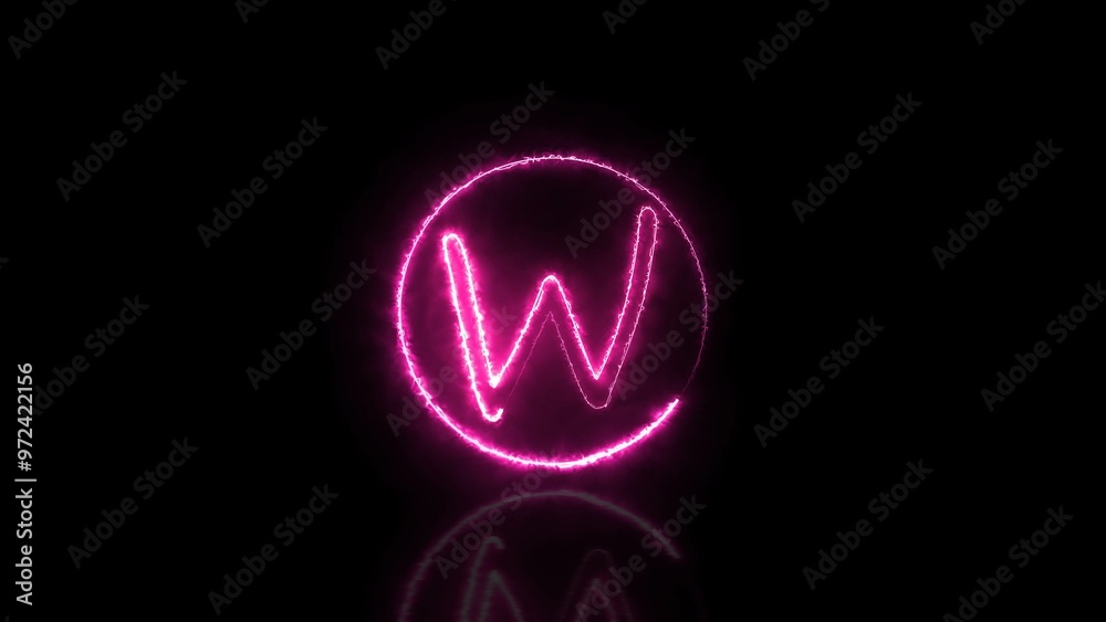 Abstract Neon Font Illustration Background.