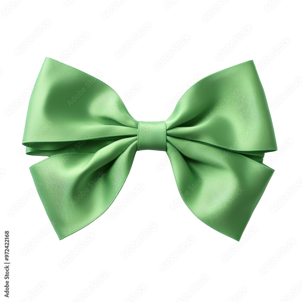 Elegant Green Satin Bow with Soft Texture and Lush Appearance