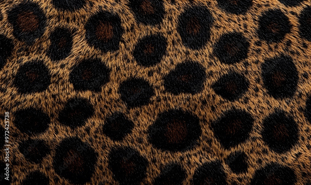 A leopard print background with dark brown and black spots on soft velvet fabric, Generative AI A leopard print background with dark brown and black spots on soft velvet fabric, Generative AI