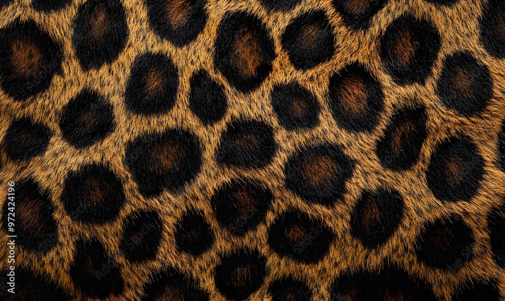 A leopard print background with dark brown and black spots on soft velvet fabric, Generative AI A leopard print background with dark brown and black spots on soft velvet fabric, Generative AI