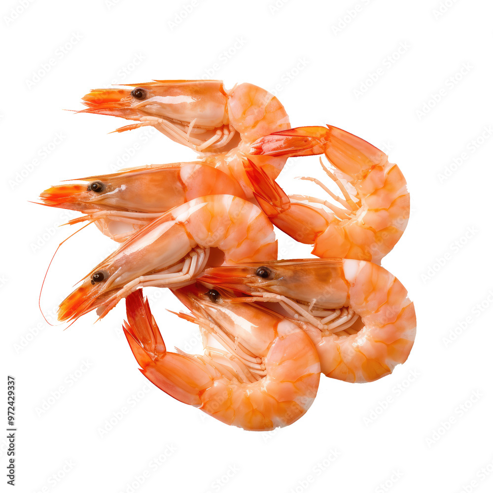 Boiled shrimp 0n transparent background Boiled shrimp 0n transparent background