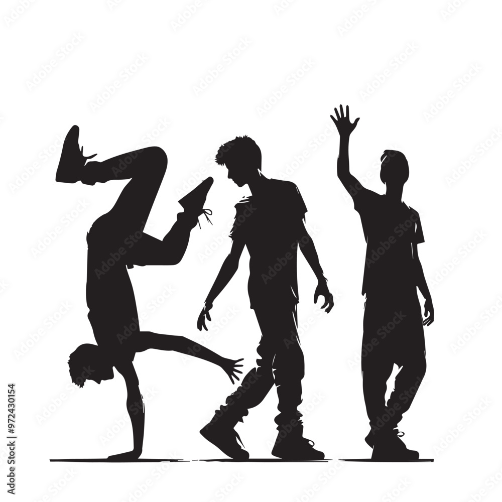 Obraz premium Parkour silhouette. Parkour vector design. Parkour jumping vector illustration.