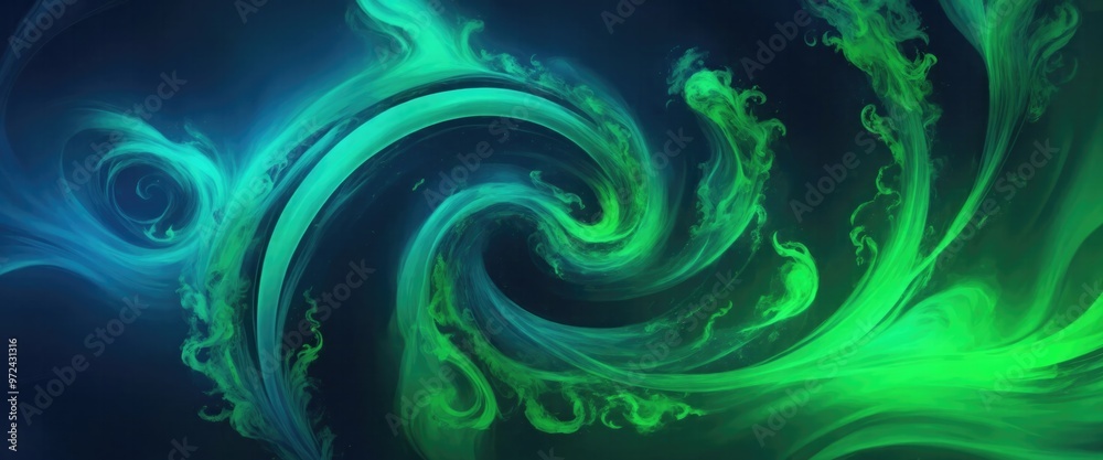 Green and Blue Swirling Flames Abstract Background Green and Blue Swirling Flames Abstract Background