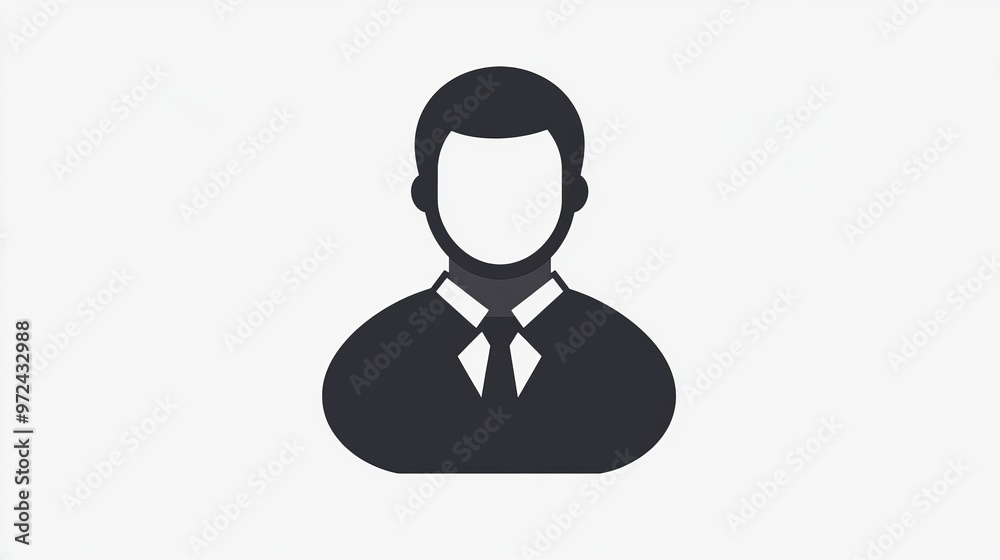 A simple icon representing a businessman, useful for concepts like data, real estate, or problem-solving. A simple icon representing a businessman, useful for concepts like data, real estate, or problem-solving.