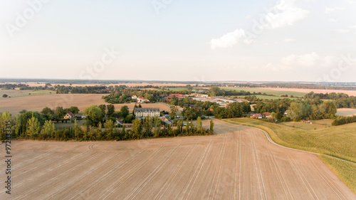 Luftbild - Ortschaft im Land Brandenburg