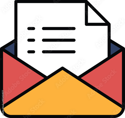 A envelope with a piece of paper inside