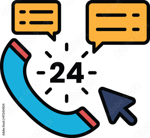 A phone with a tip in a line style.