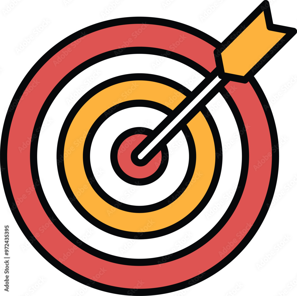 A target with a arrow pointing to the center A target with a arrow pointing to the center