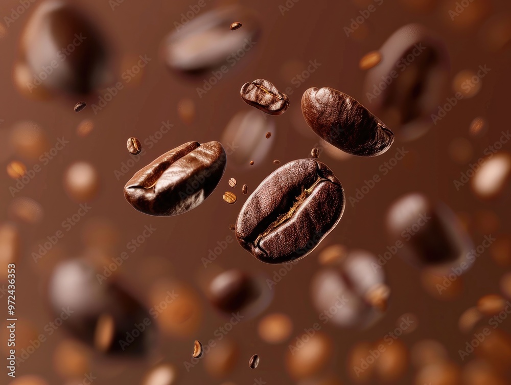 Floating Coffee Beans Pattern Floating Coffee Beans Pattern