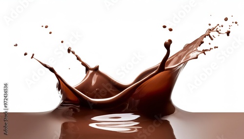 Chocollate Milk Splashing Suitable for Web, Apps, Presentation, or Printable Meaning photo