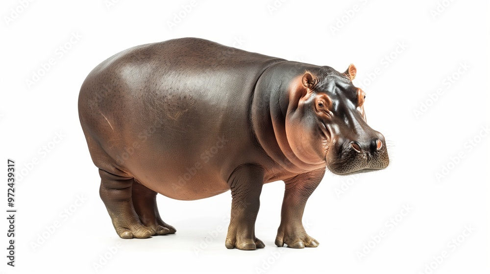 Hippopotamus isolated on white background. Wild herbivore. Even-toed ungulate. Wildlife. Mammals. Hippopotamus isolated on white background. Wild herbivore. Even-toed ungulate. Wildlife. Mammals.
