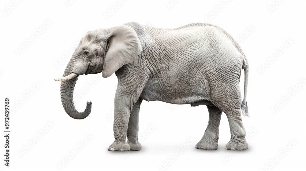 Elephant isolated on white background. Herbivorous mammal. Wildlife. Wild animal. Elephant isolated on white background. Herbivorous mammal. Wildlife. Wild animal.