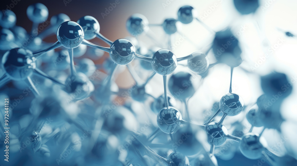 generated illustration of blue molecule structure generated illustration of blue molecule structure