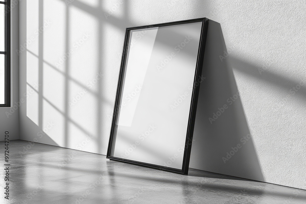 A sleek, metal frame mockup in matte black, A sleek, metal frame mockup in matte black,
