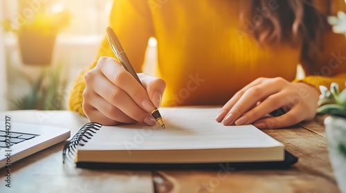 Woman Writing in Budget Pla...