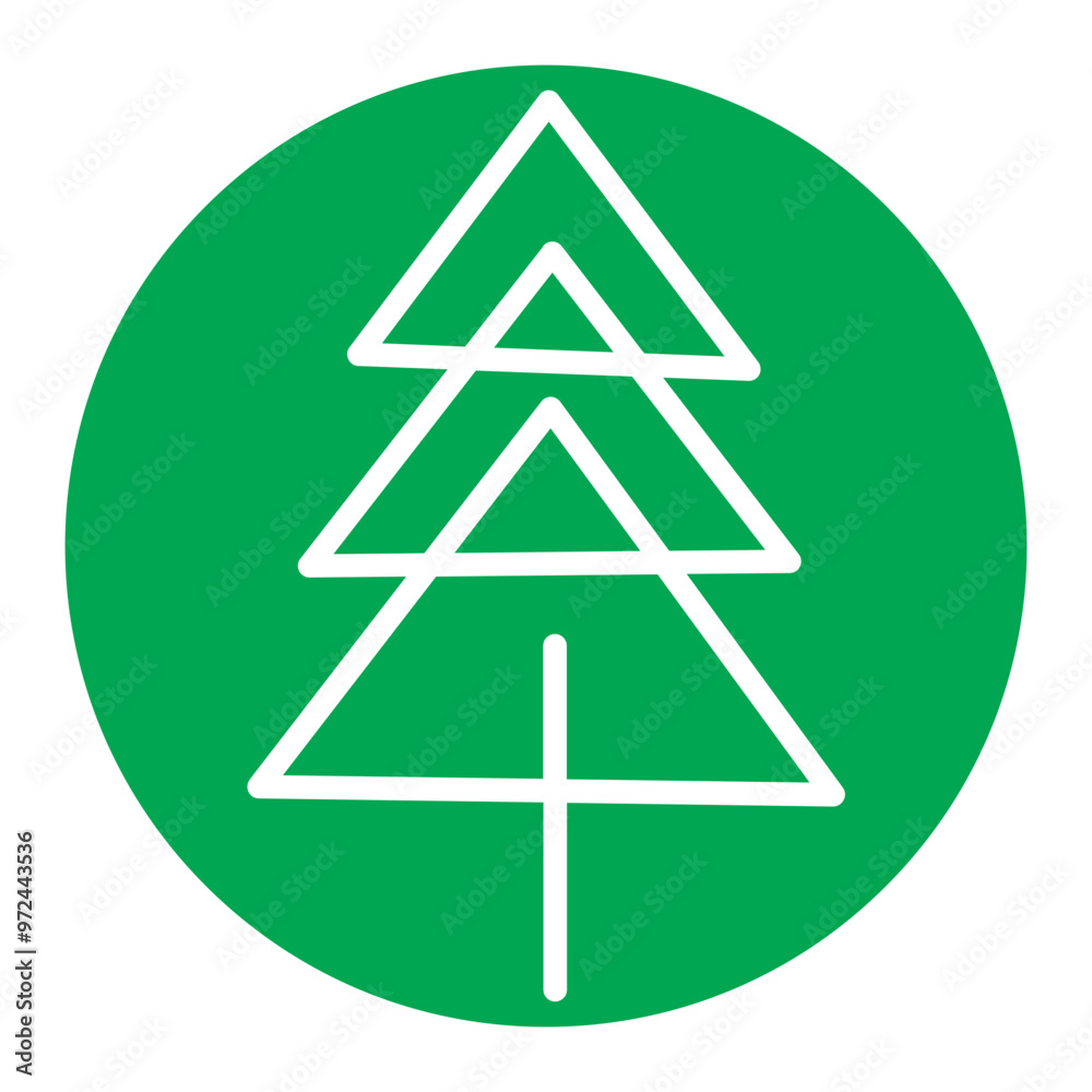 Trees Icon Logo Green