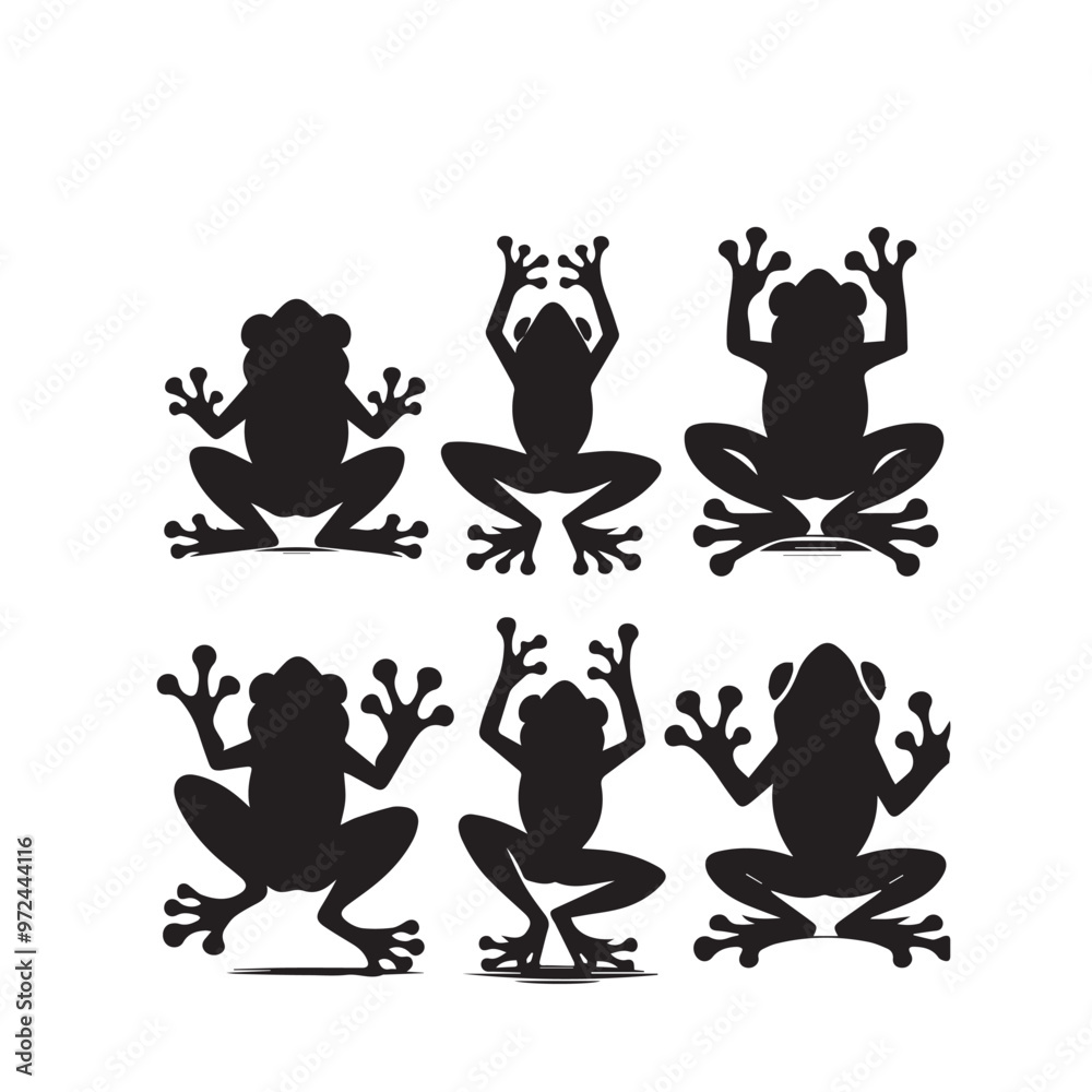 Frog silhouette. Frog sitting vector design. Frog logo, icon design. Frog vector illustration isolated on white bakground. Frog silhouette. Frog sitting vector design. Frog logo, icon design. Frog vector illustration isolated on white bakground.