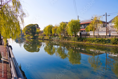 Yanagawa River Boat Tour in Fukuoka city,Kyushu, Japan. 