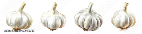 Garlic 2d Illustration, PNG set