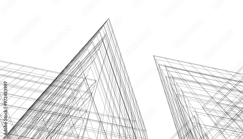 architecture 3d vector drawing architecture 3d vector drawing