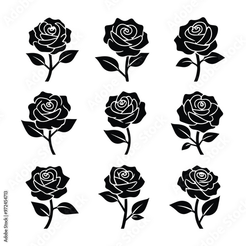 Wallpaper Mural Rose logo icon silhouette vector Torontodigital.ca