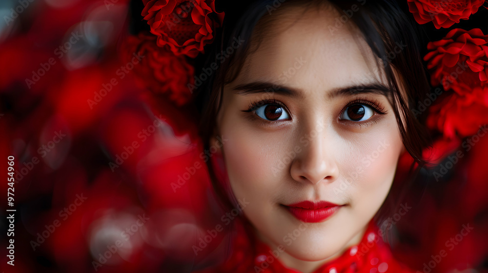 Young Chinese Model Ethnic Minority Village Young Chinese Model Ethnic Minority Village