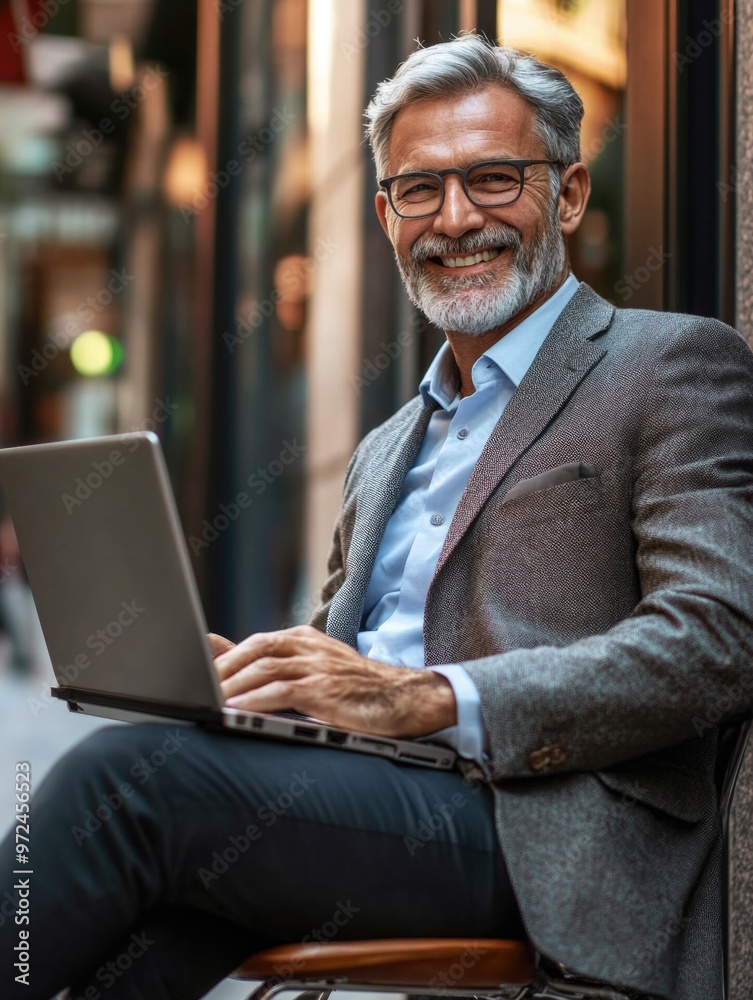 Businessman Working on Laptop