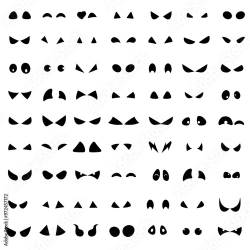 Cartoon eyes icon vector set. Halloween eyes illustration sign collection. Eyes symbol or logo.