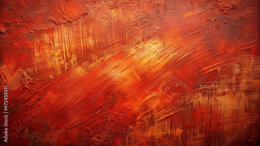 Naklejka premium 2. Add warmth and personality to your design with this rusty red textured background boasting visible brushstrokes and