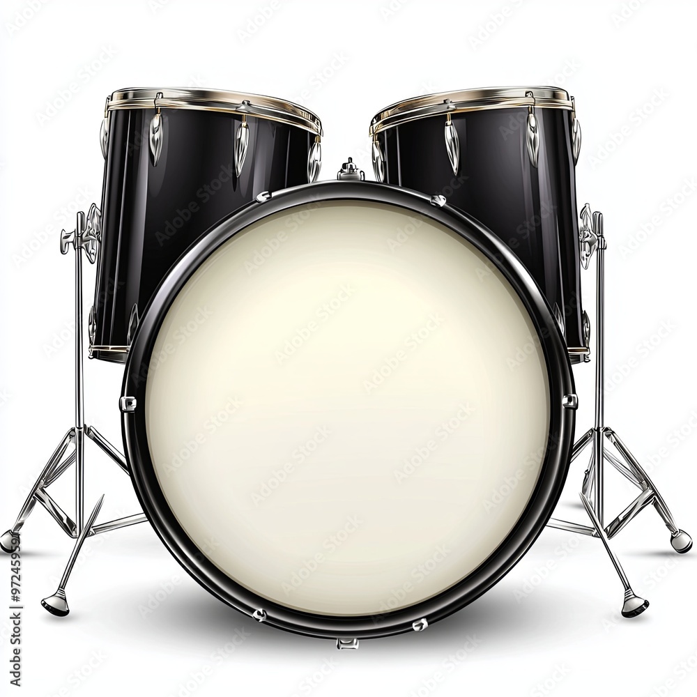 Bass drum vector isolated on white photo-realistic vector illustration Bass drum vector isolated on white photo-realistic vector illustration