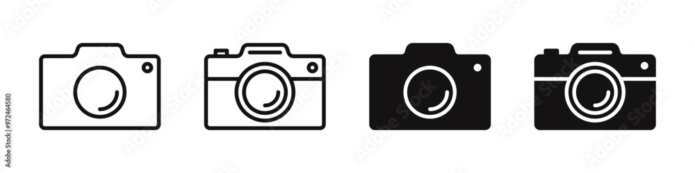 Camera icon set. Photo camera in flat style. Vector illustration. Camera icon set. Photo camera in flat style. Vector illustration.